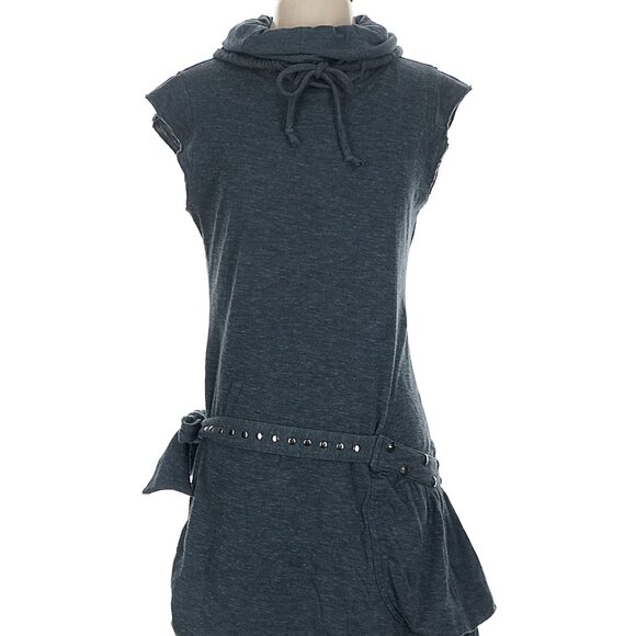 Psylo Soba Sleeveless Turtleneck Dress Charcoal Hooded Size 4 XL - Picture 3 of 10